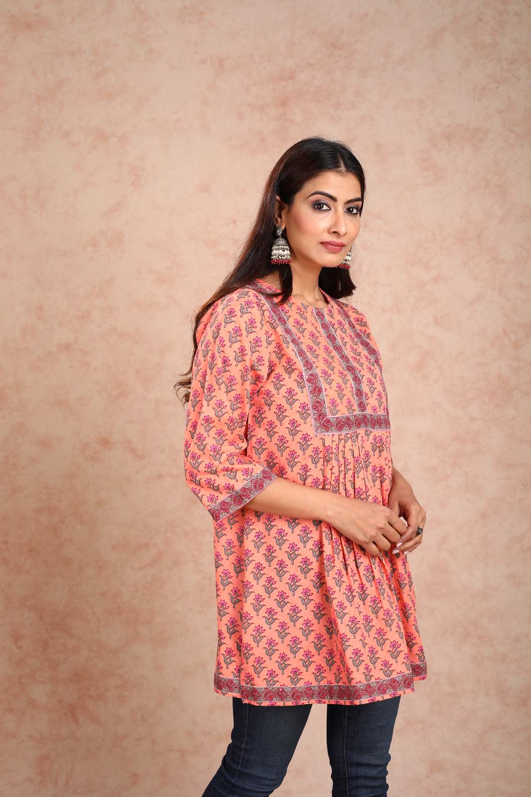 Peach Printed Tunic