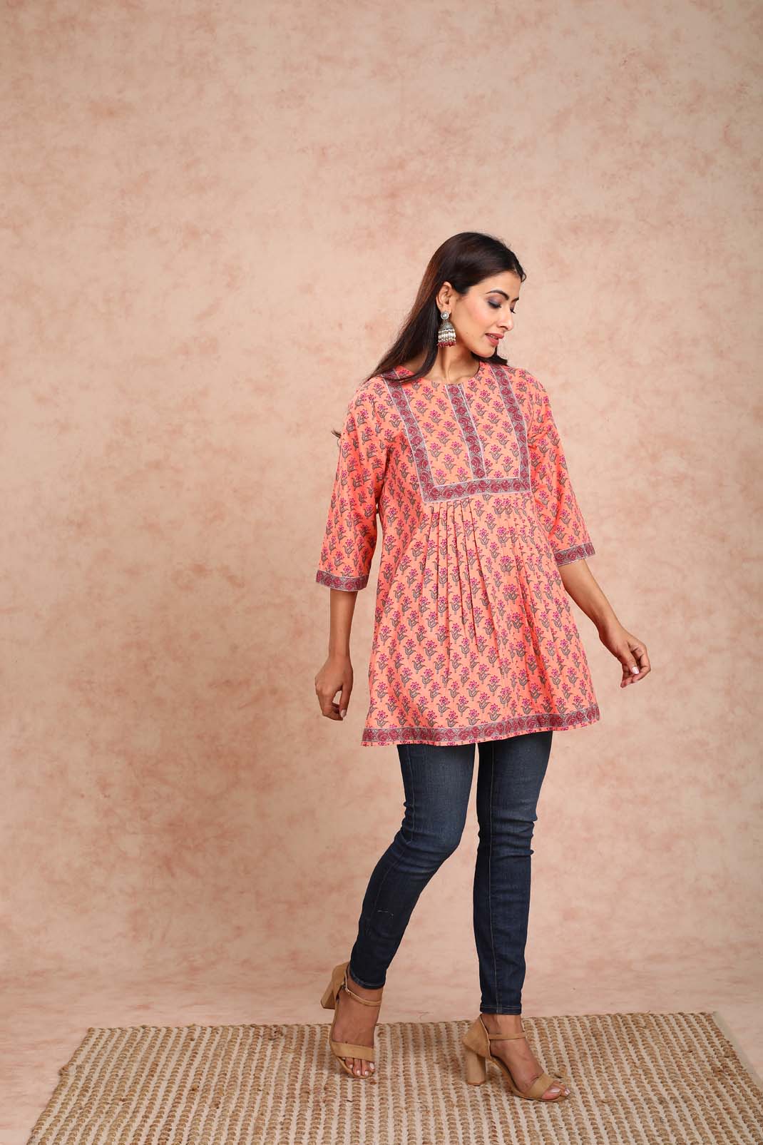 Peach Printed Tunic