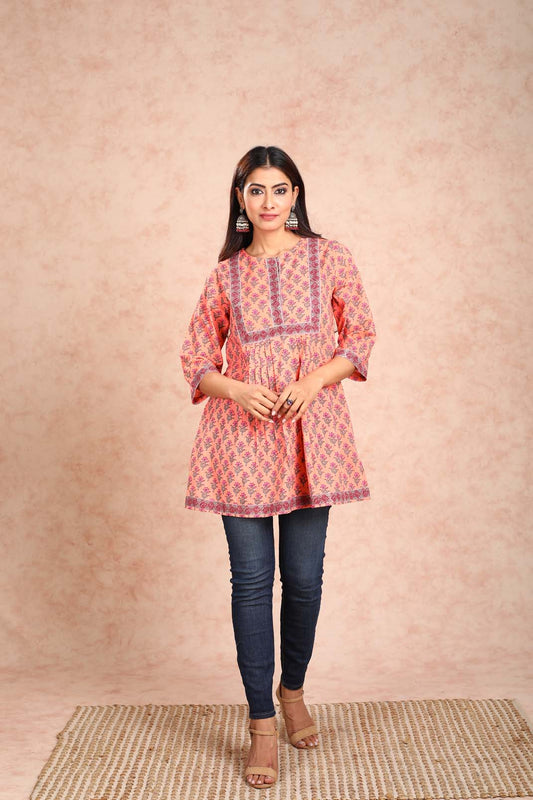 Peach Printed Tunic