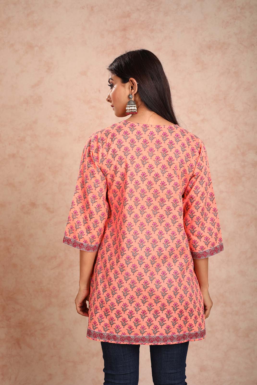 Peach Printed Tunic