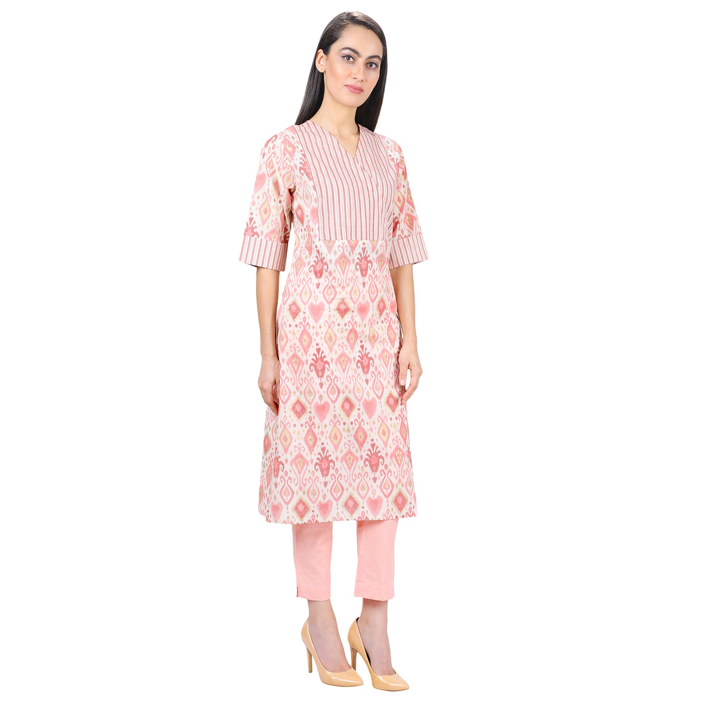 New Design Pink Ikat Kurti UCK22003