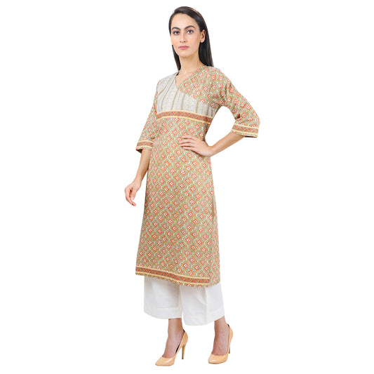 Khadi Printed Smart Casual Cotton Kurti UCK22004