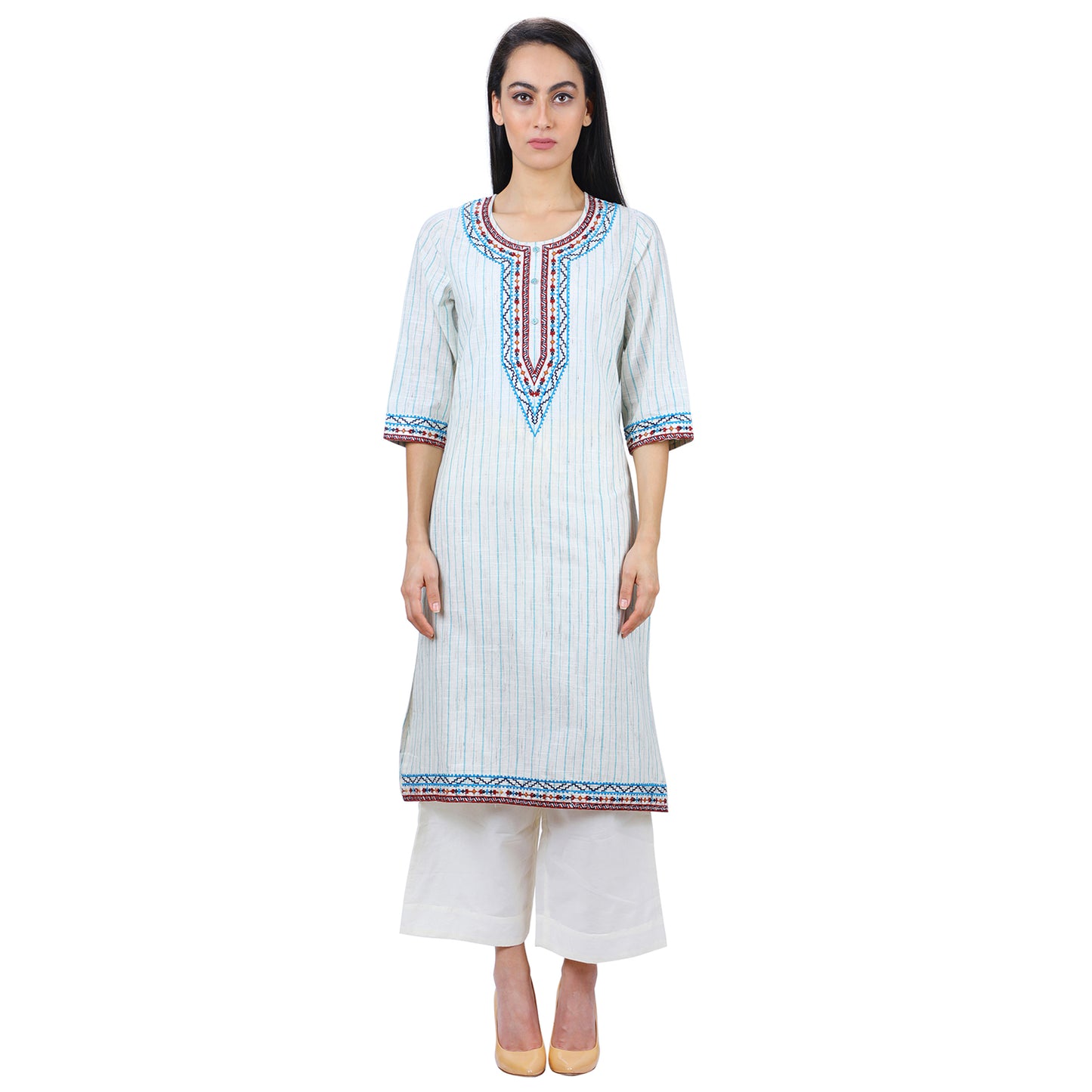 Handloom Embroiderd Office Wear Kurti UCK22016