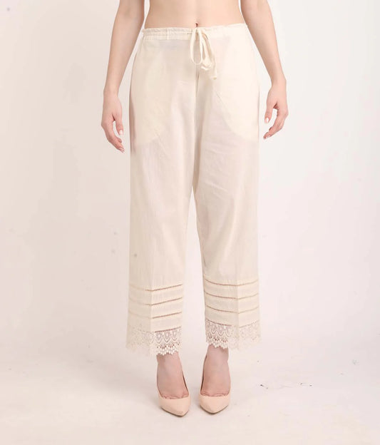 Cream Lace Pant