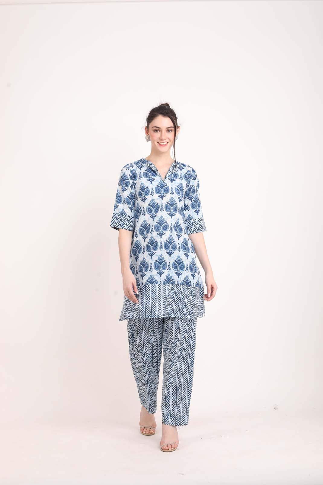 Indigo Printed Co-Ord Set UCEN22158