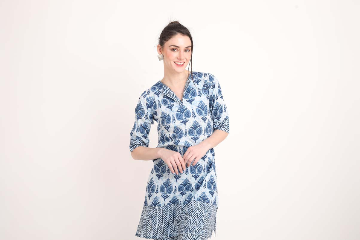 Indigo Printed Co-Ord Set UCEN22158