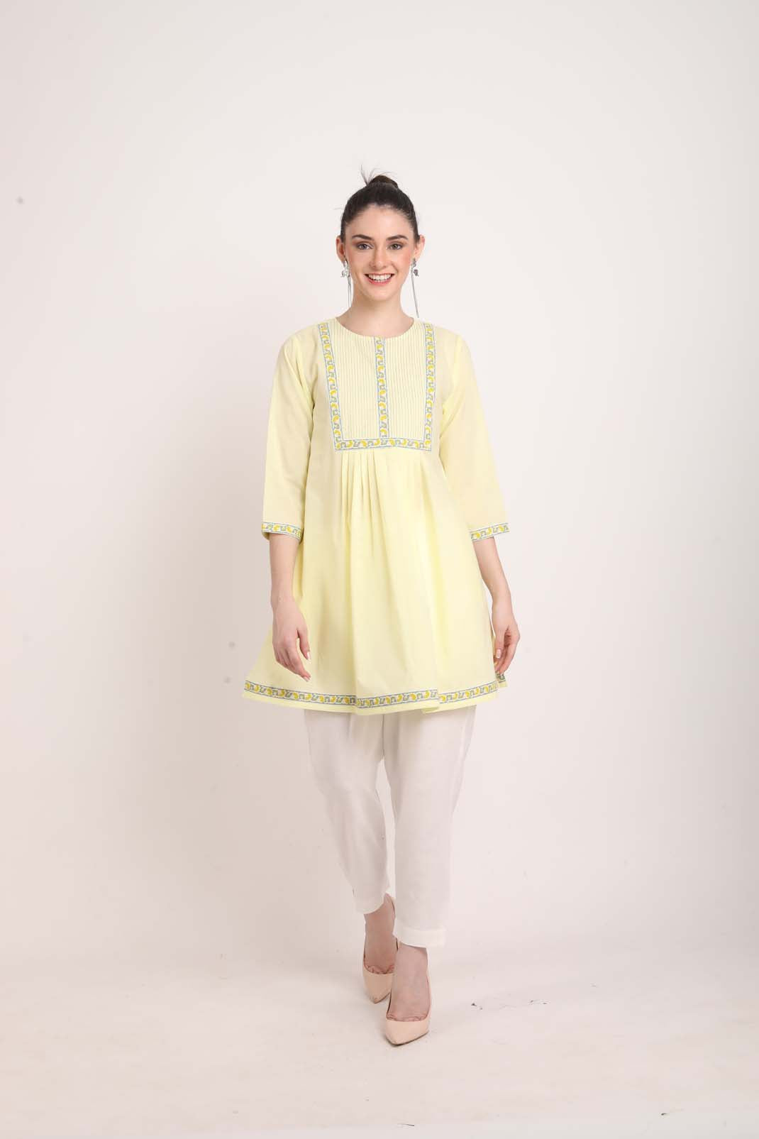 Cotton Work Designer Kurtis at Rs 350 | Ladies Designer Kurtis in Surat |  ID: 13568384655