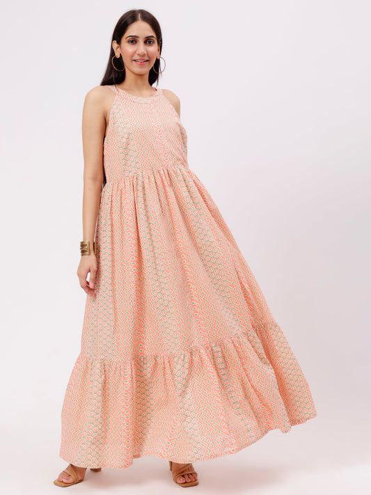 Peach Halter Dress UCD22184