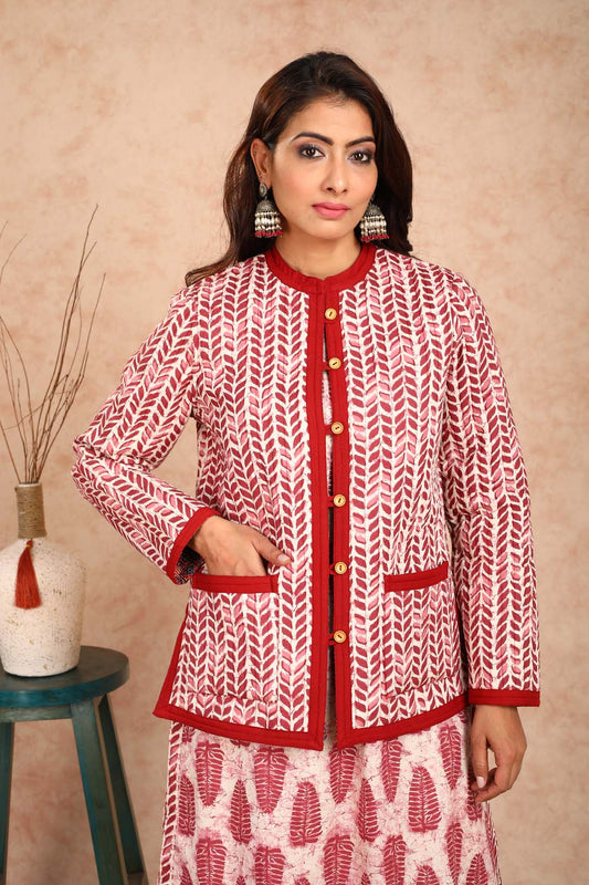 Ferra Ajrakh Quilted Reversible Jacket (With Sleeves) UCJ0001F