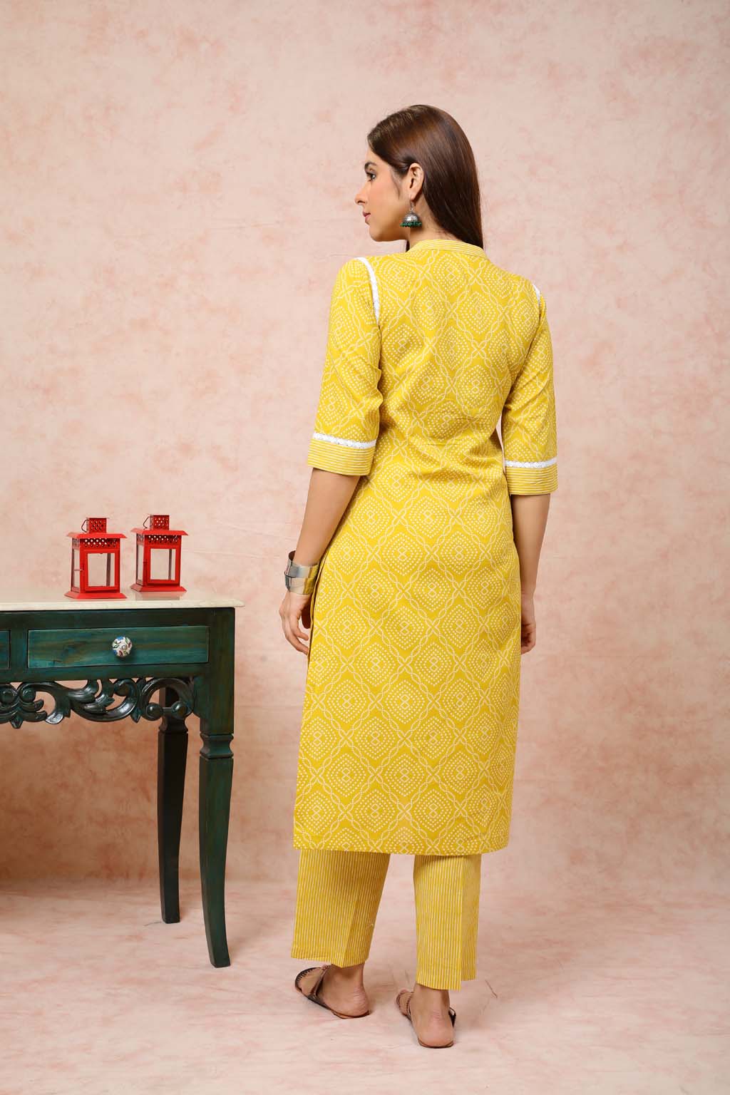 Lemon Bandhini Print Straight Kurta UCK22079