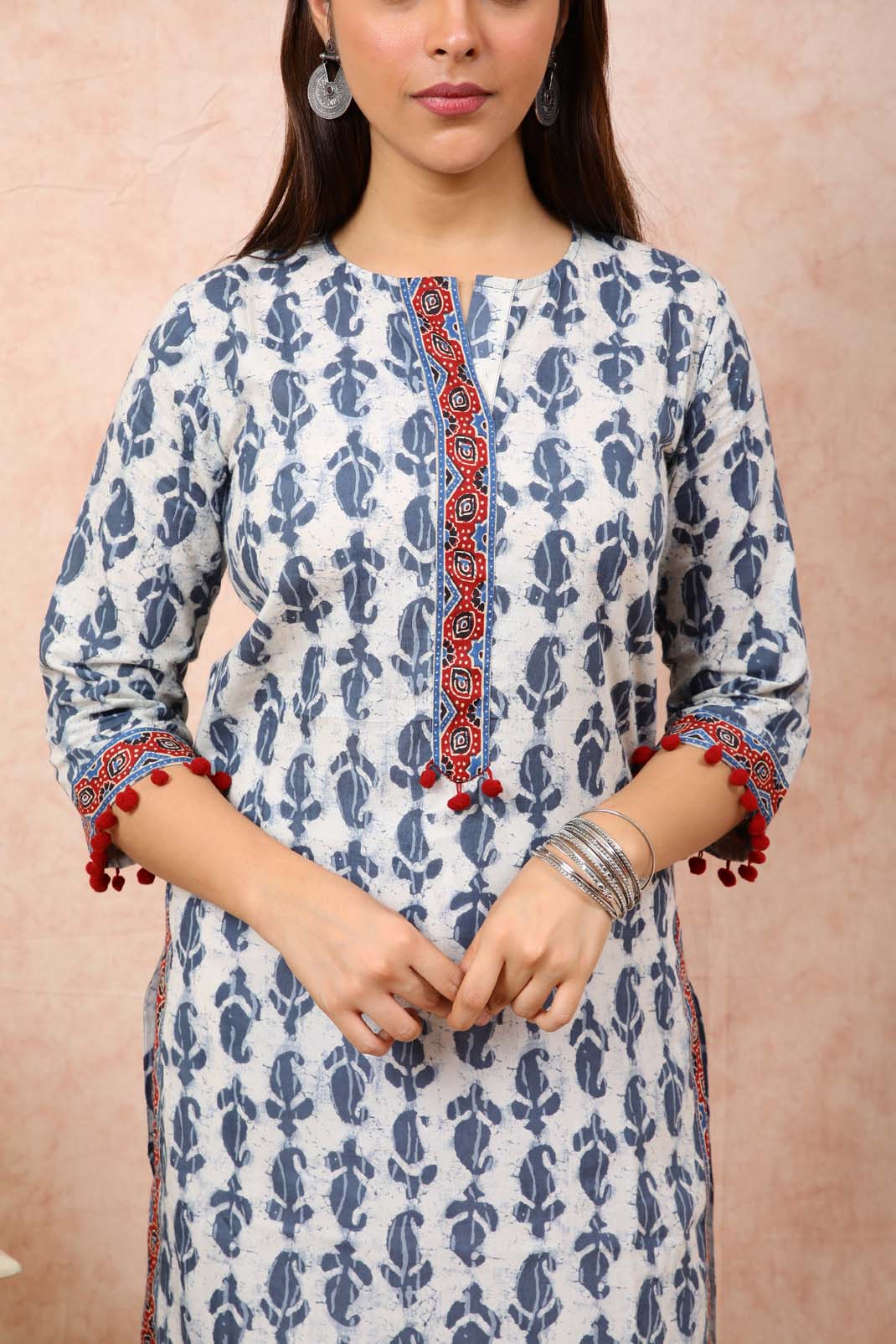 Blanded Cotton Printed Stitched Kurti With Sharara Kr03161139