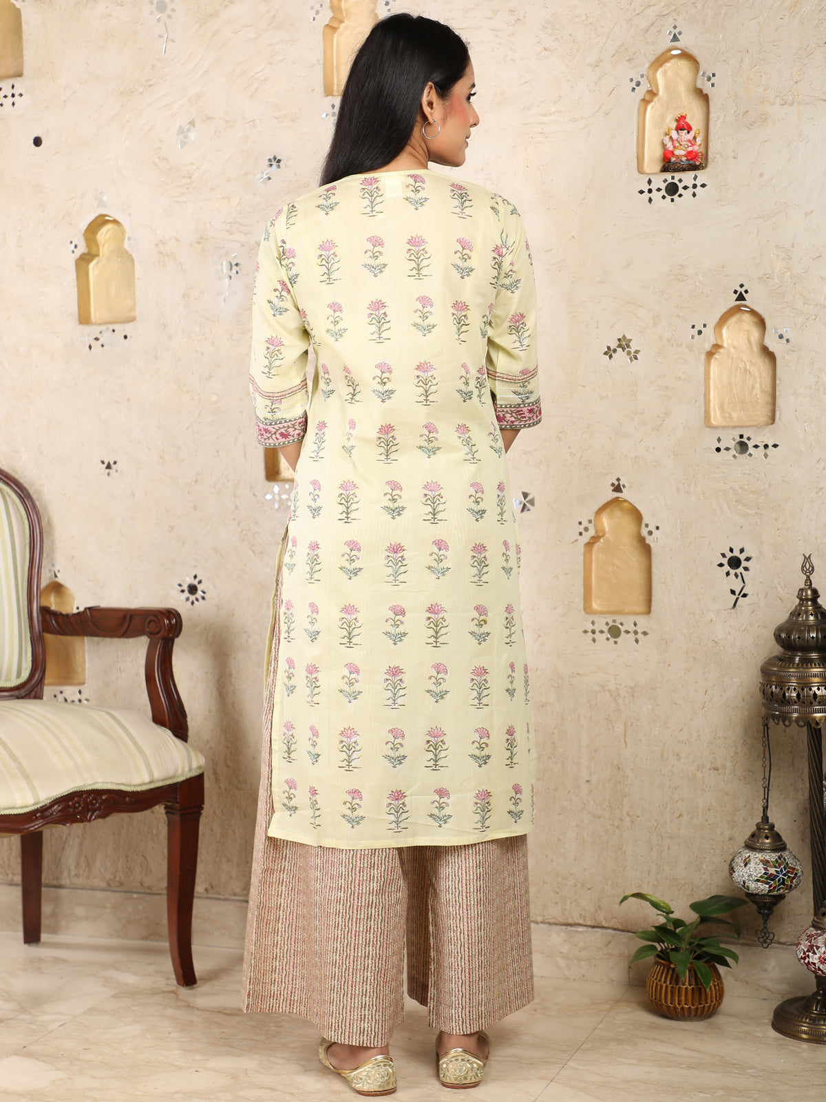 Lime Green Mulmul Kurta UCK22032