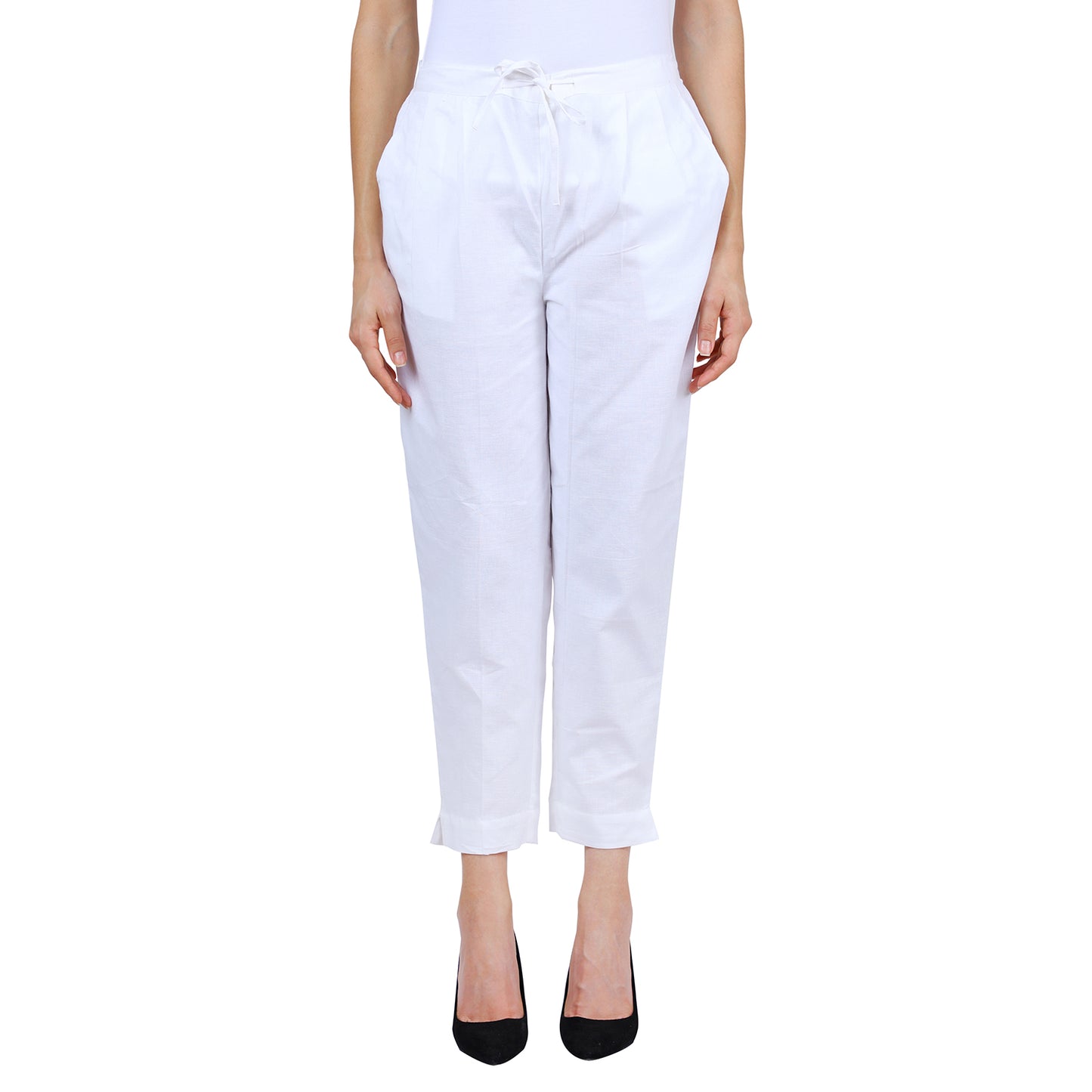 White Cotton Linen Trouser UP7024