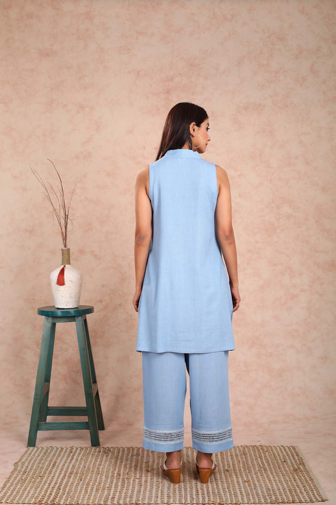 Powder Blue Linens Ethereal Powder Blue Linen Co-ord Set – Uniquestuff