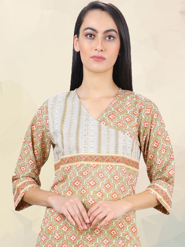 Khadi Printed Smart Casual Cotton Kurti UCK22004